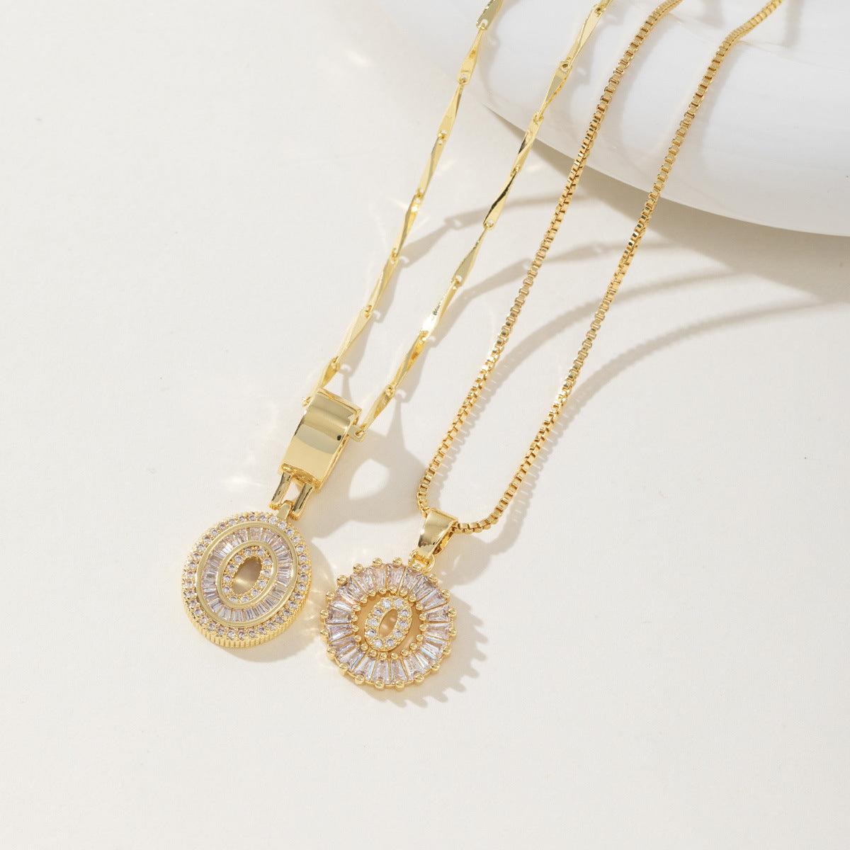 Initial Letter Necklace - Elegant 2-Pack Pendant Necklaces for Stylish Layering