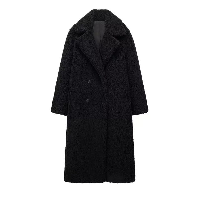 Teddy Overcoat | Luxe Plush Fleece Double-Breasted Coat for Winter