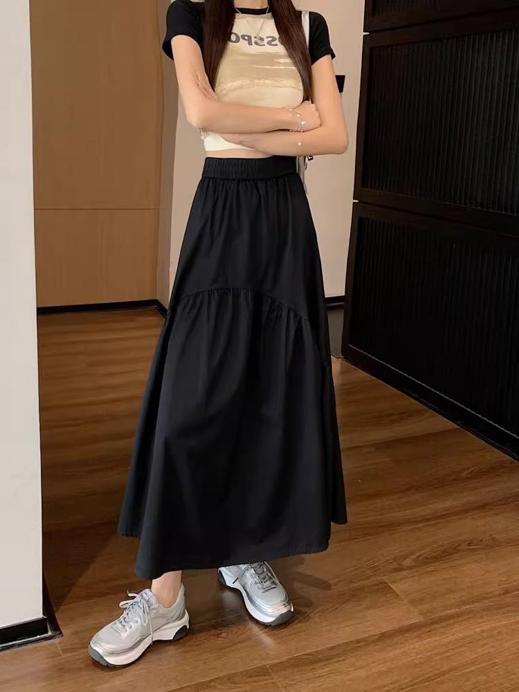 Modern Casual Skirt – Long Maxi A-Line Skirt With Stretch Waistband