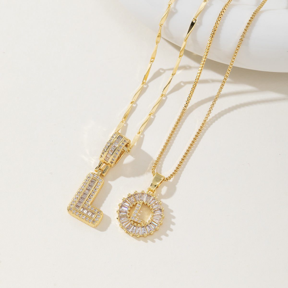 Initial Letter Necklace - Elegant 2-Pack Pendant Necklaces for Stylish Layering