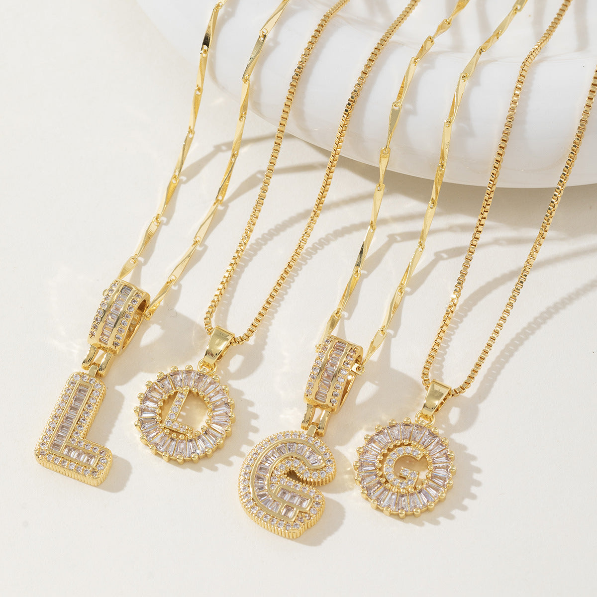 Initial Letter Necklace - Elegant 2-Pack Pendant Necklaces for Stylish Layering