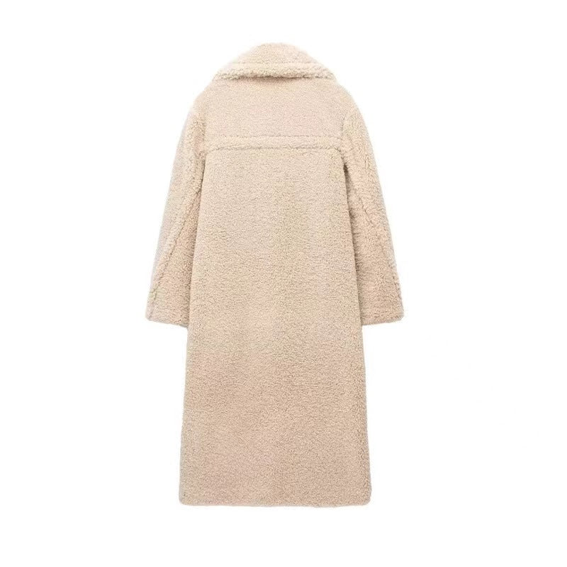 Teddy Overcoat | Luxe Plush Fleece Double-Breasted Coat for Winter