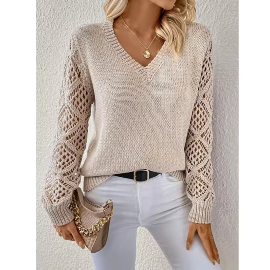 Cozy V-Neck Pullover – Relaxed Fit Sweater With Soft Knit Fabric & Everyday Comfort