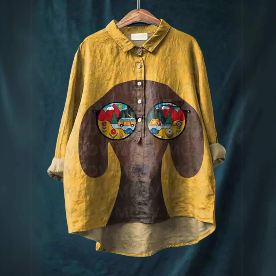 Art Inspired Blouse – Women's Autumn Blouse | Relaxed Fit & Unique Artistic Patterns