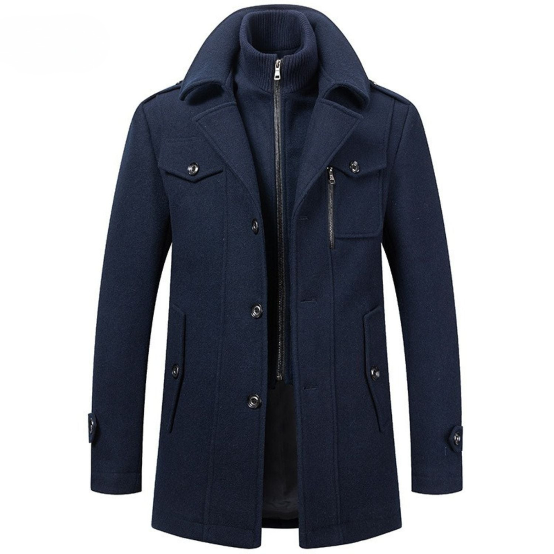Men's Winter Coat – Stylish Peaky Blinders Wool Jacket With Multiple Pockets