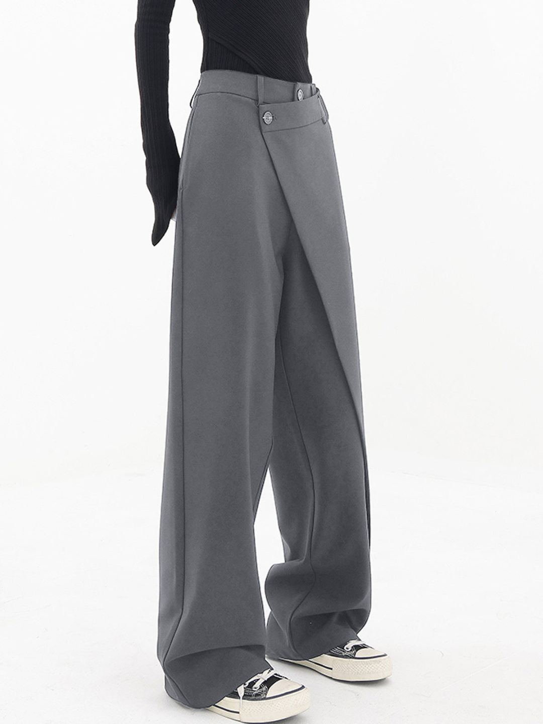 Modern Baggy Pants – Asymmetrical Waist, Wide Leg Trousers | Stylish Loose Pants
