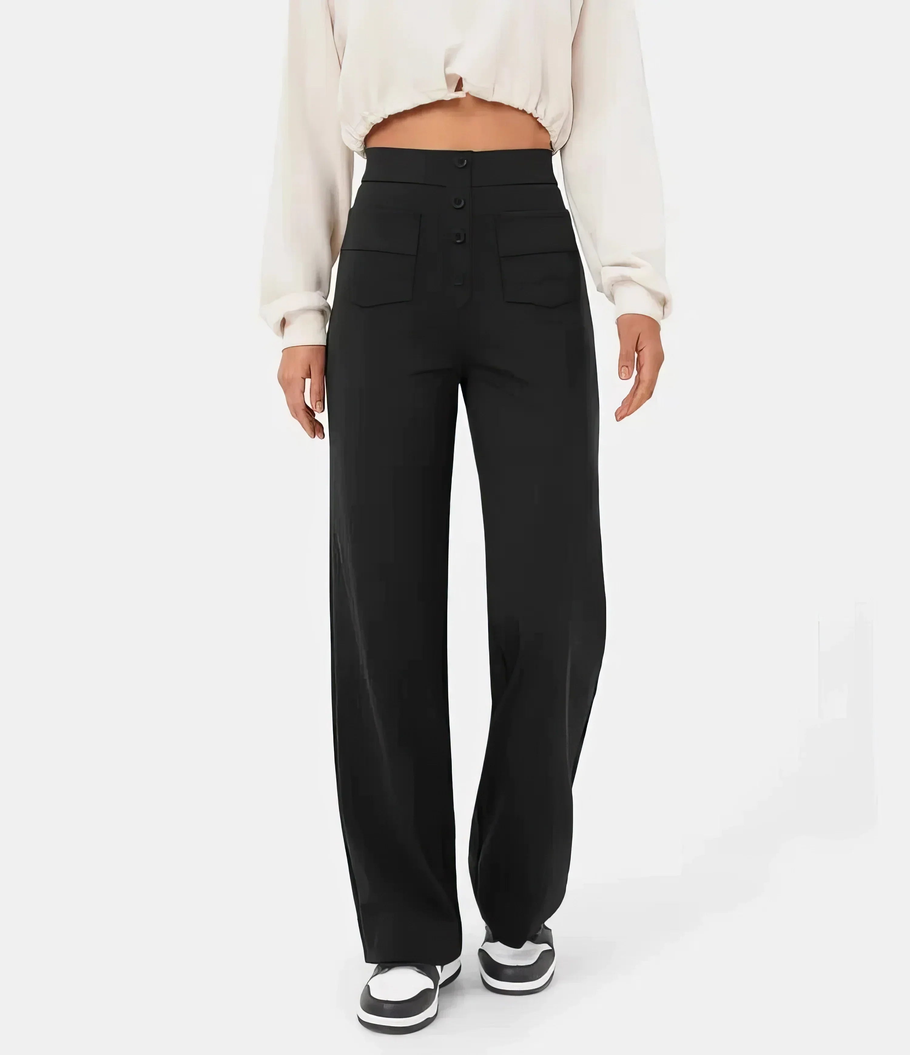 High Waisted Trousers – Tailored Slim Fit Pants | Comfortable Cotton Blend