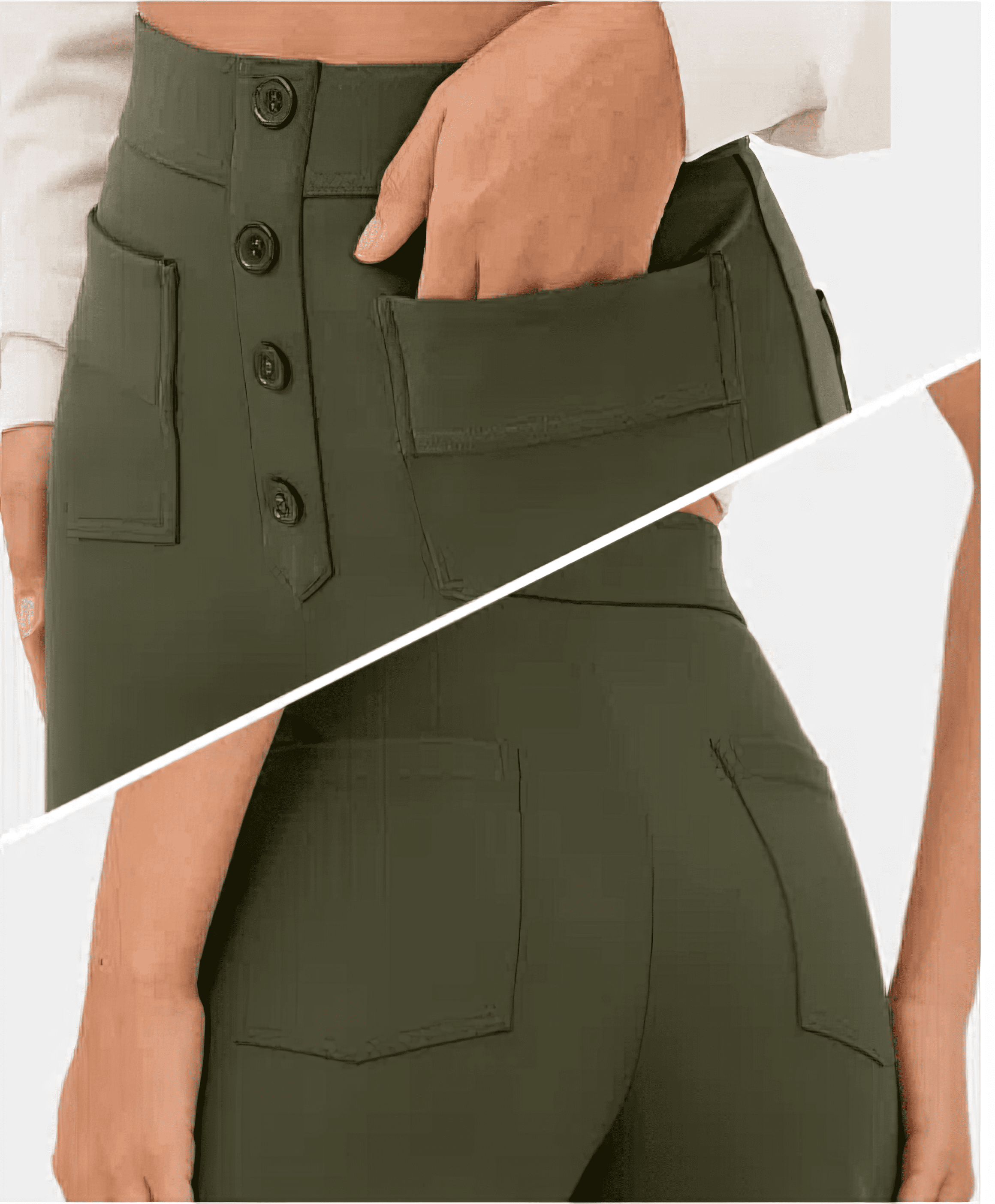 High Waisted Trousers – Tailored Slim Fit Pants | Comfortable Cotton Blend