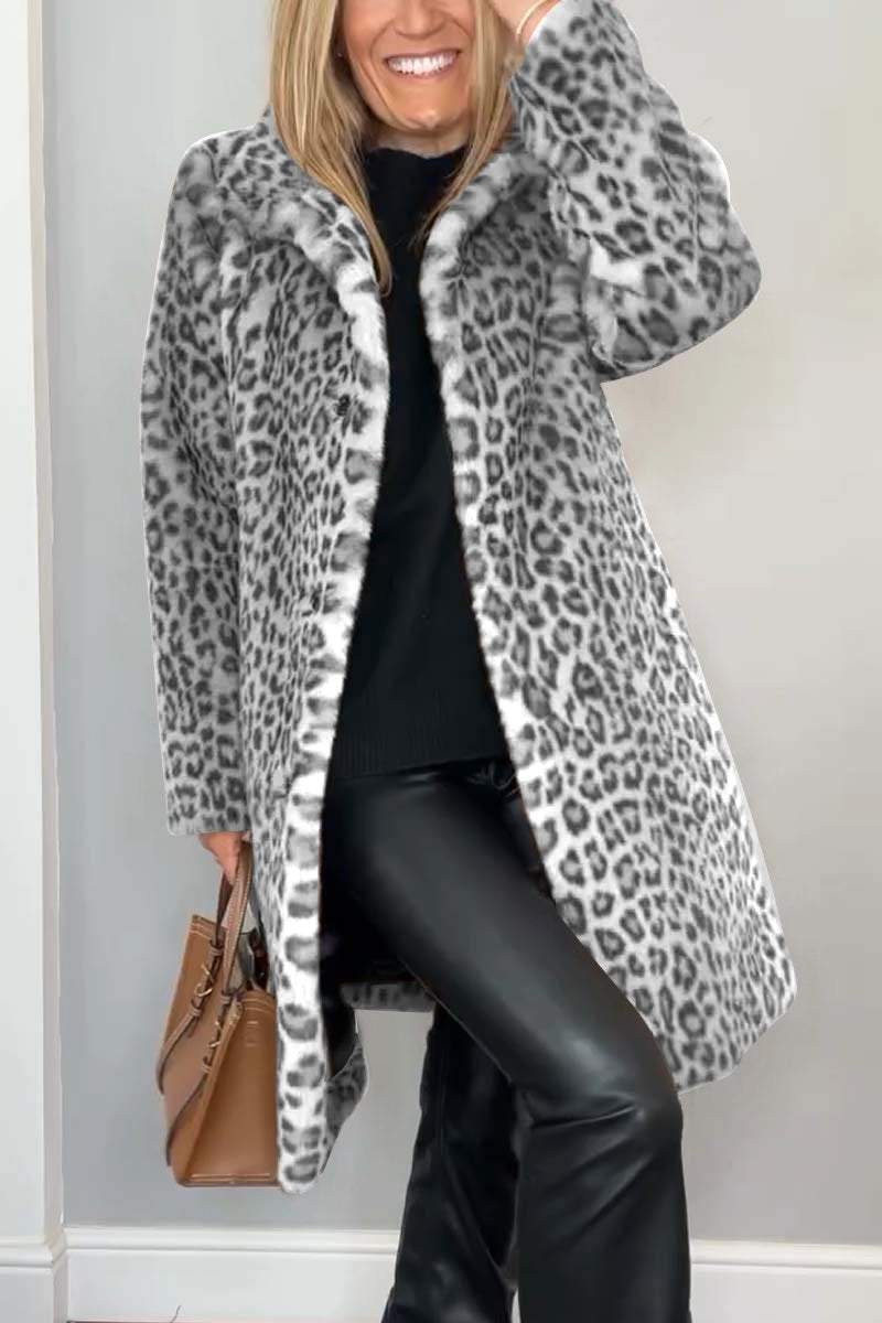Leopard Winter Coat | Women's Insulated Warm Winter Jacket With Bold Leopard Design