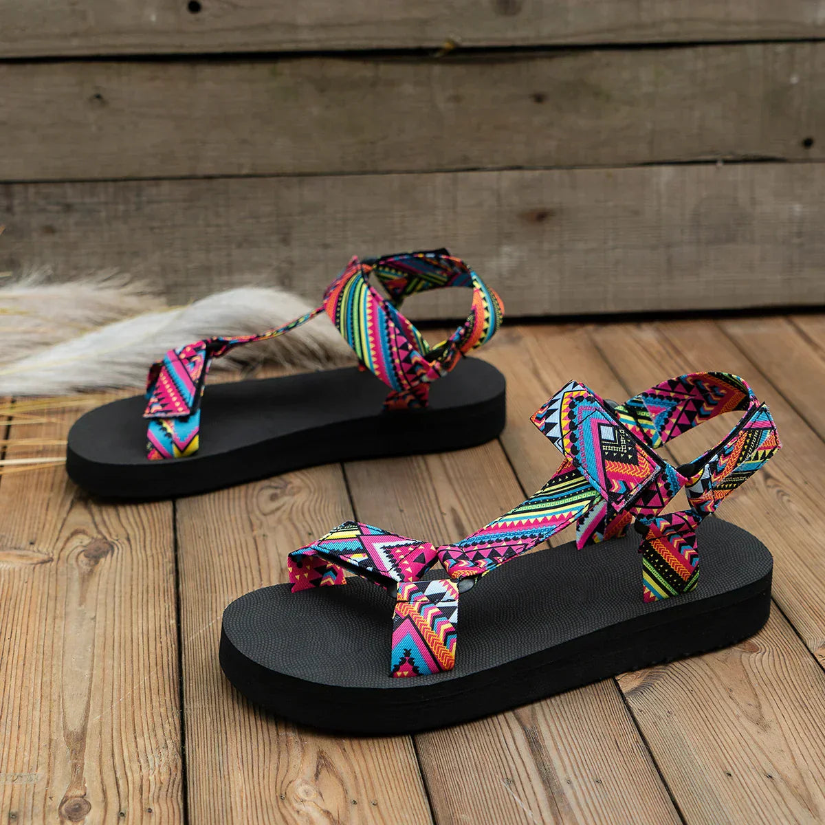 Summer Hemp Sandals – Comfortable Flat Rope Sandals for Women | Vibrant Boho Style