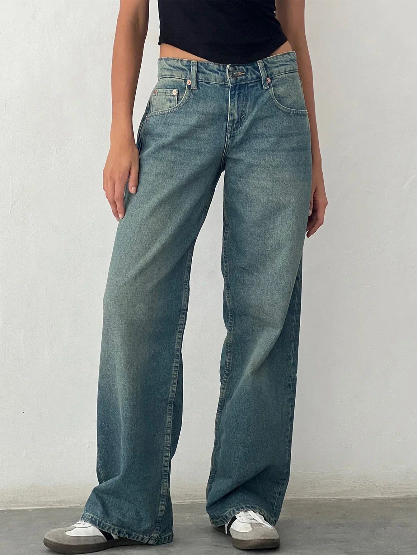 Vintage Baggy Jeans – Relaxed Fit Casual Denim Pants | High Waist Retro Wash