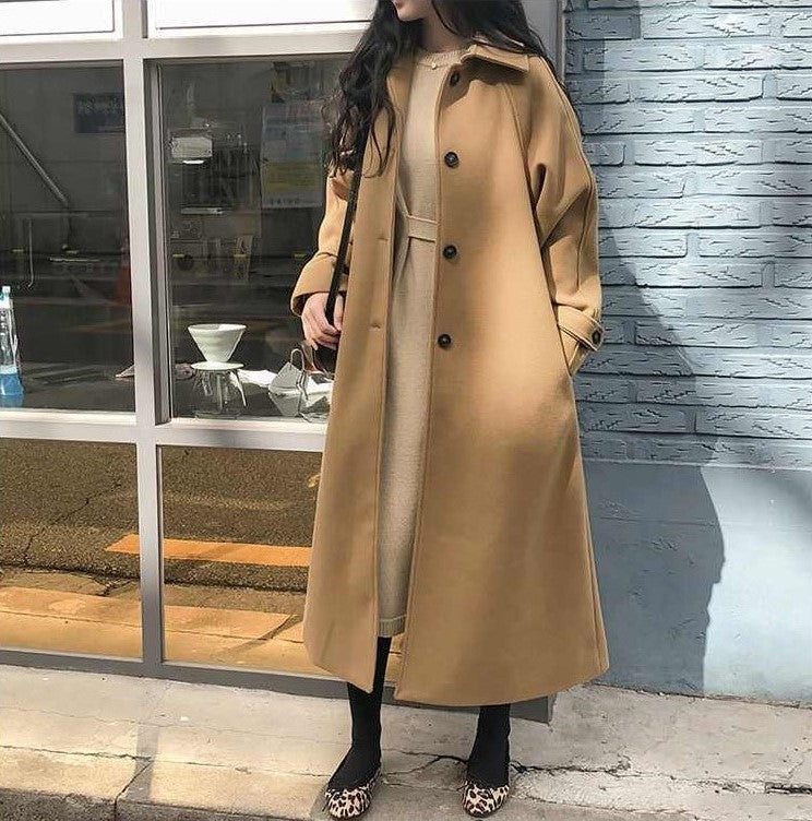 Women's Long Trench Coat – Warm, Elegant Classic Overcoat for Cold Weather