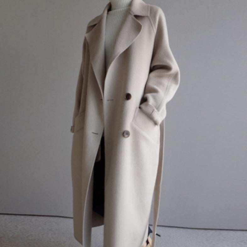 Women's Trench Coat - Warm Winter Coat | Tailored Long Sleeve Luxury Outerwear