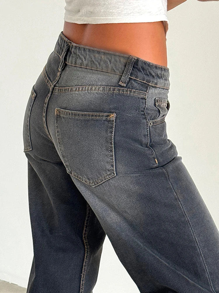 Vintage Baggy Jeans – Relaxed Fit Casual Denim Pants | High Waist Retro Wash
