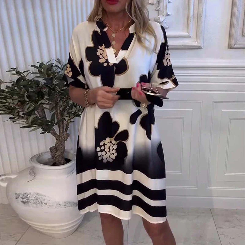 Artistic Floral Dress | Loose Fit Flowing Silhouette For Spring Summer