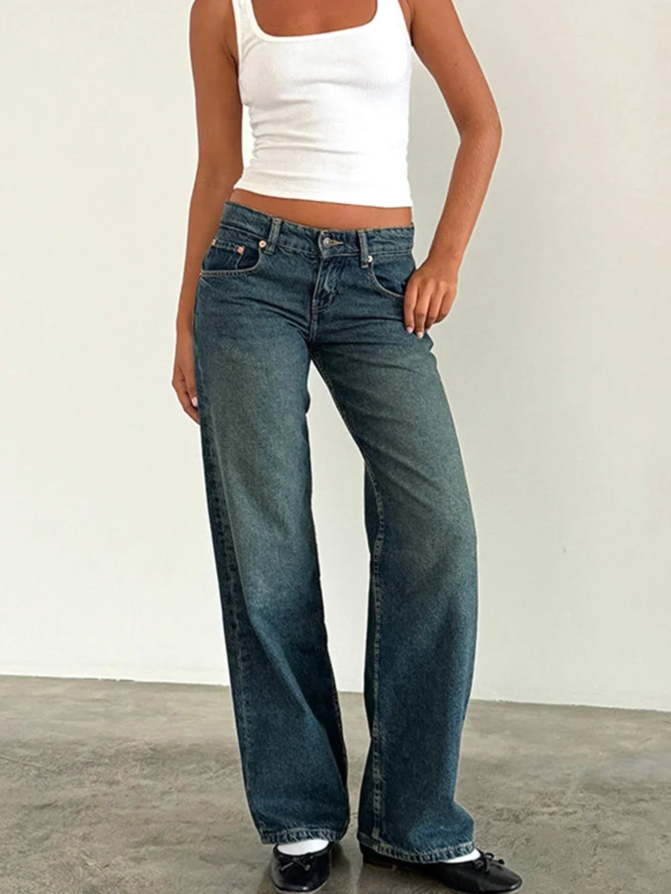 Vintage Baggy Jeans – Relaxed Fit Casual Denim Pants | High Waist Retro Wash