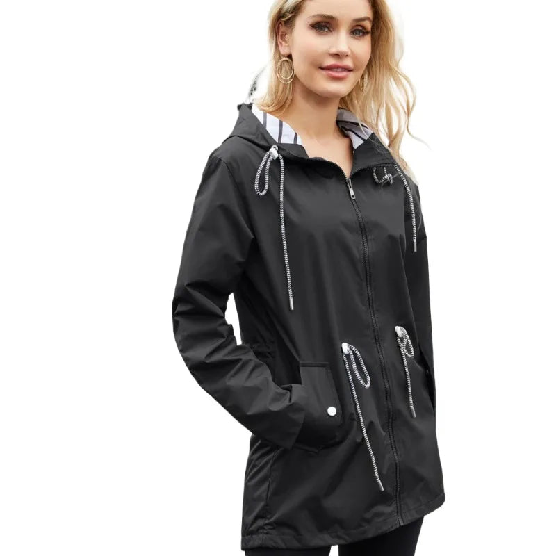 Lightweight Women's Raincoat – Water-Resistant Jacket With Hood, Breathable & Packable