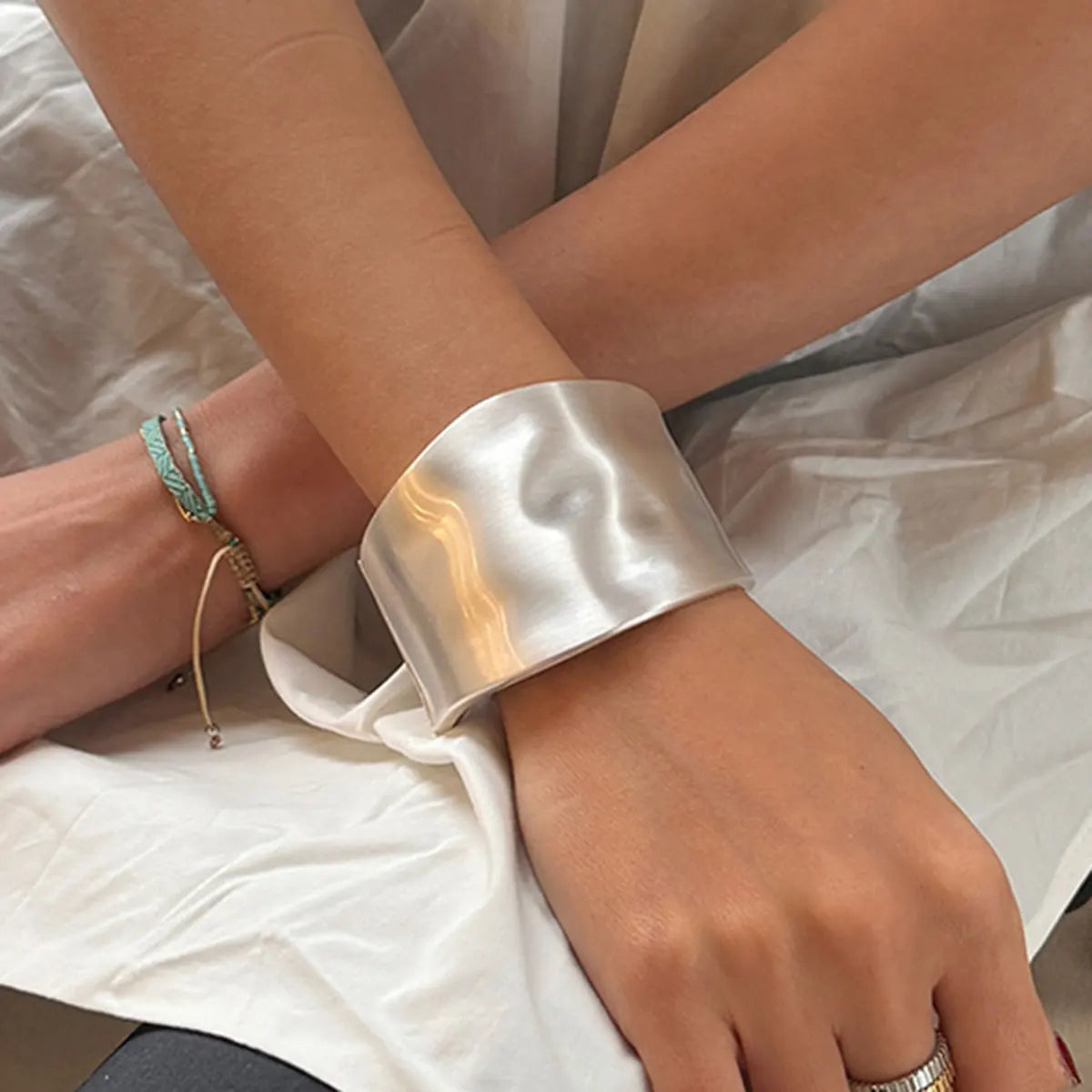 Asymmetric Statement Bangle – Wide Cuff Bracelet | Sculptural Jewelry