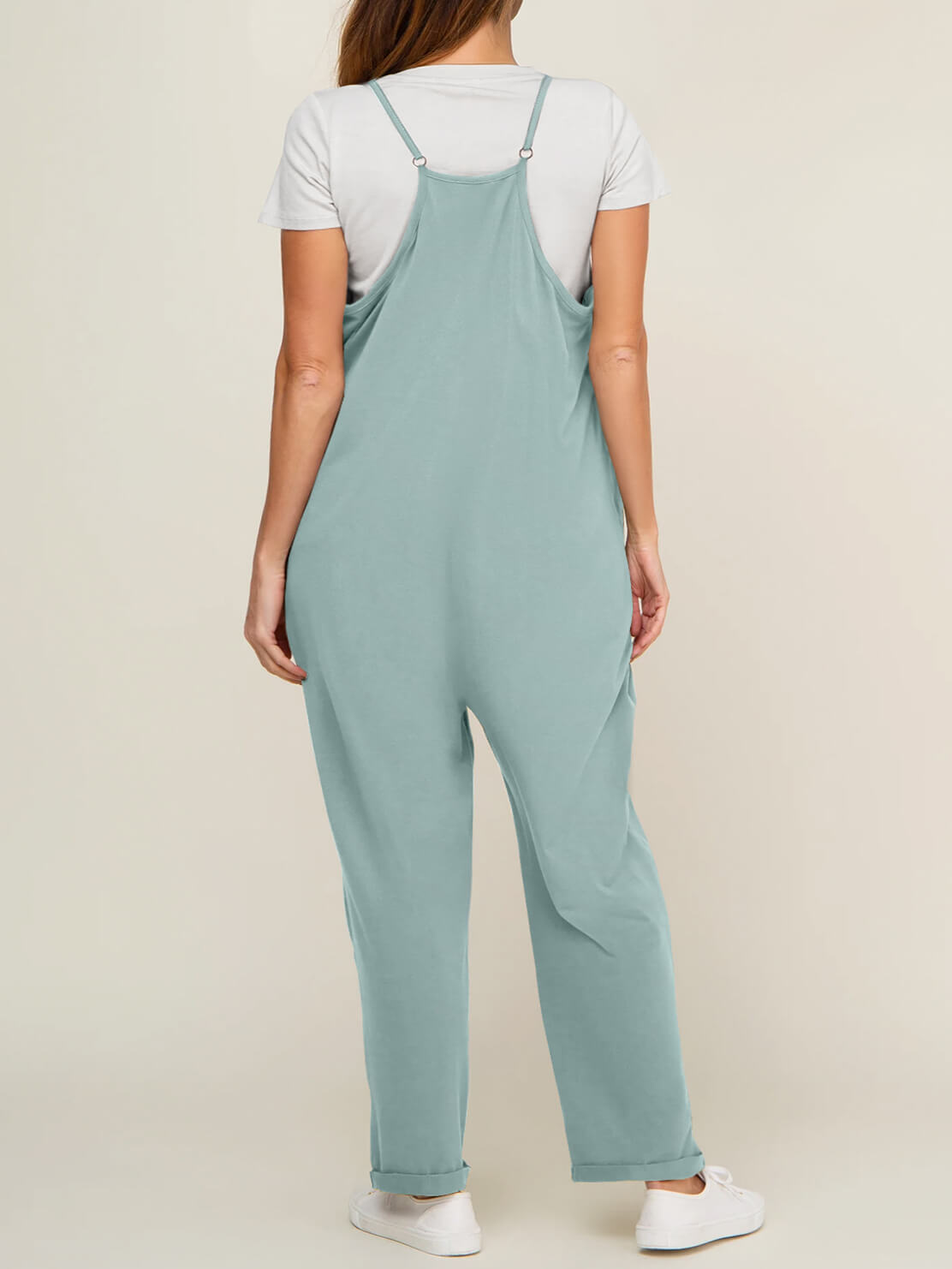 Maternity Jumpsuit - Oversized Postpartum Romper with Adjustable Straps