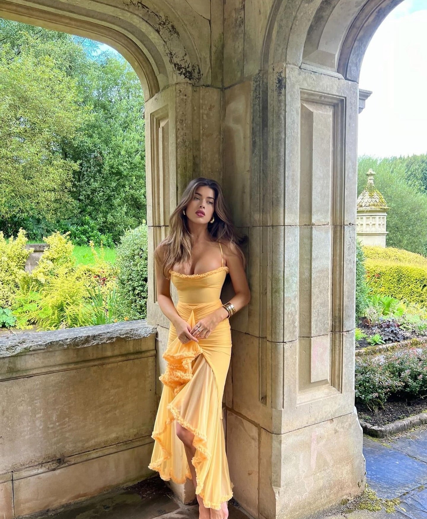 Ruched Ruffle Party Dress - Elegant Bodycon Cocktail Dress with Playful Dovetail Hemline