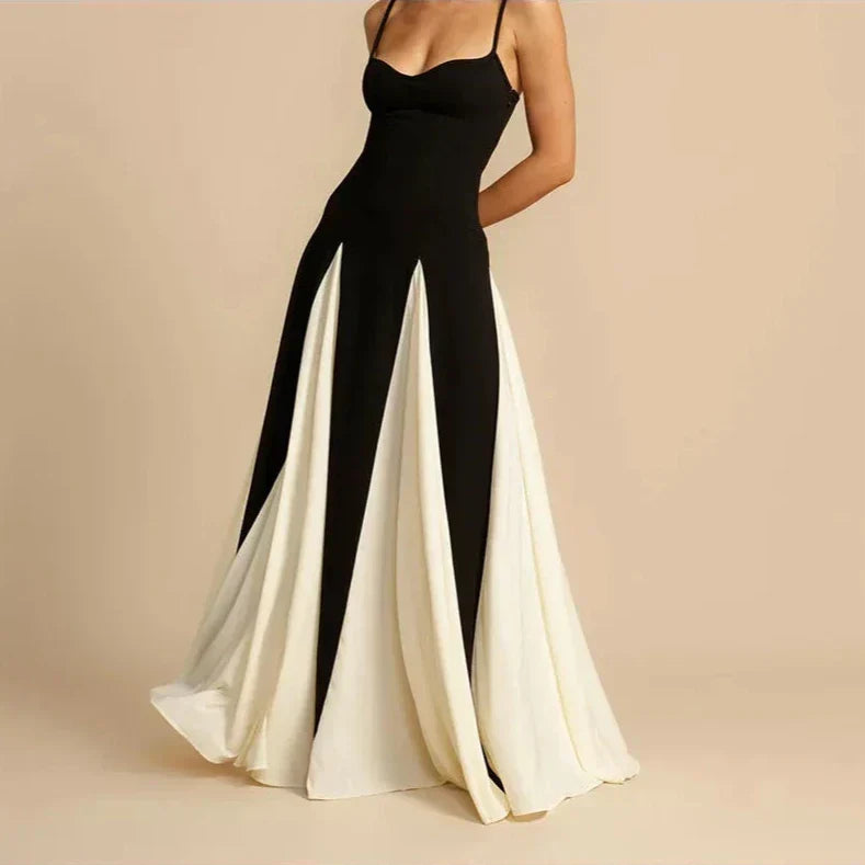 Classic Sling Dress – Sleek Sleeveless Maxi Dress With High Waist A-Line Design