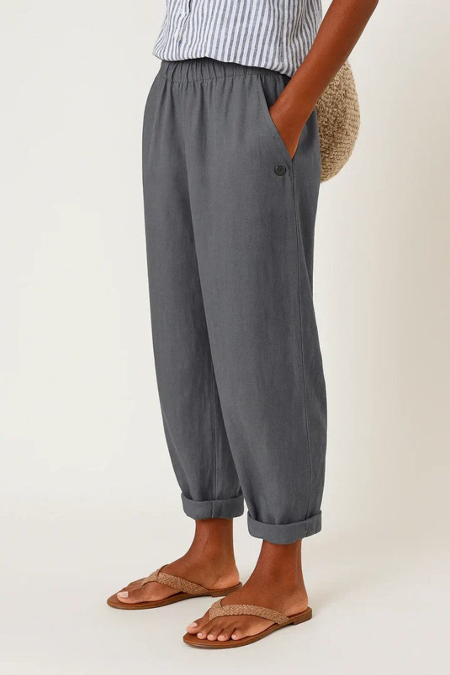 Linen Cotton Trousers – Lightweight, Breathable Pants With Elastic Waistband & Hidden Pockets