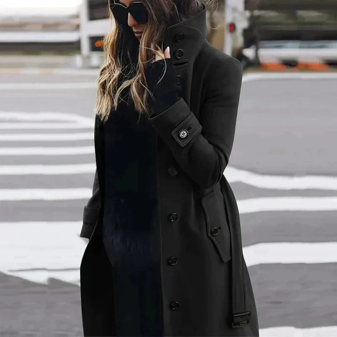 Women's Winter Trench Coat – Elegant Long Winter Coat for Cold Weather