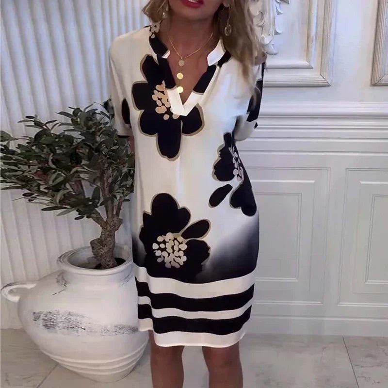 Artistic Floral Dress | Loose Fit Flowing Silhouette For Spring Summer