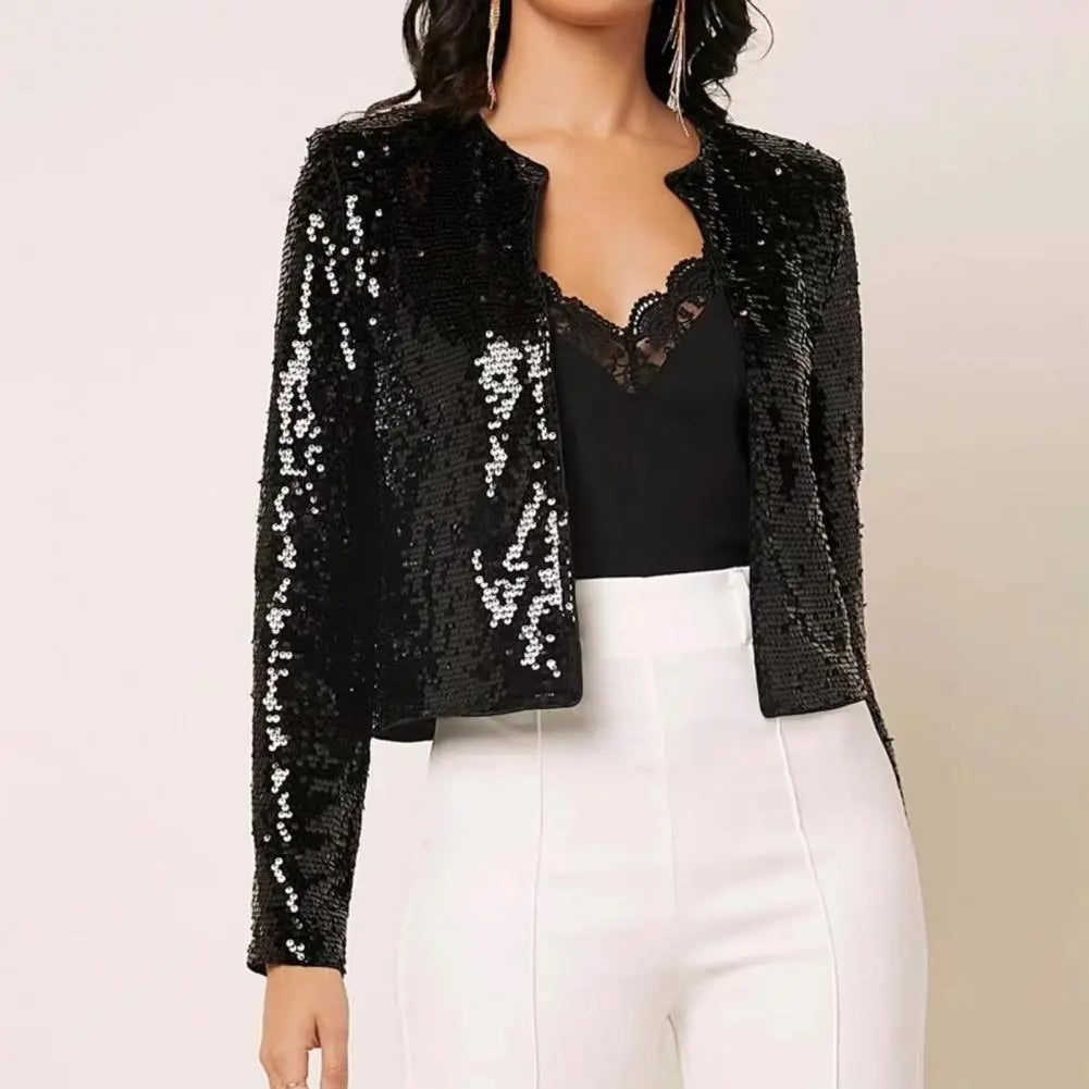Sparkling Women's Blazer – Tailored Fit, Shimmering Jacket for Evening Glam