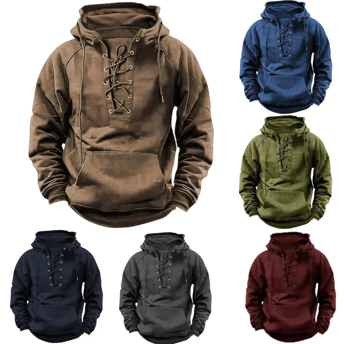 Sudadera Hombre con Capucha de Poliéster – Estilo Retro, Ajuste Relajado, Ideal para Senderismo y Climas Fríos 2