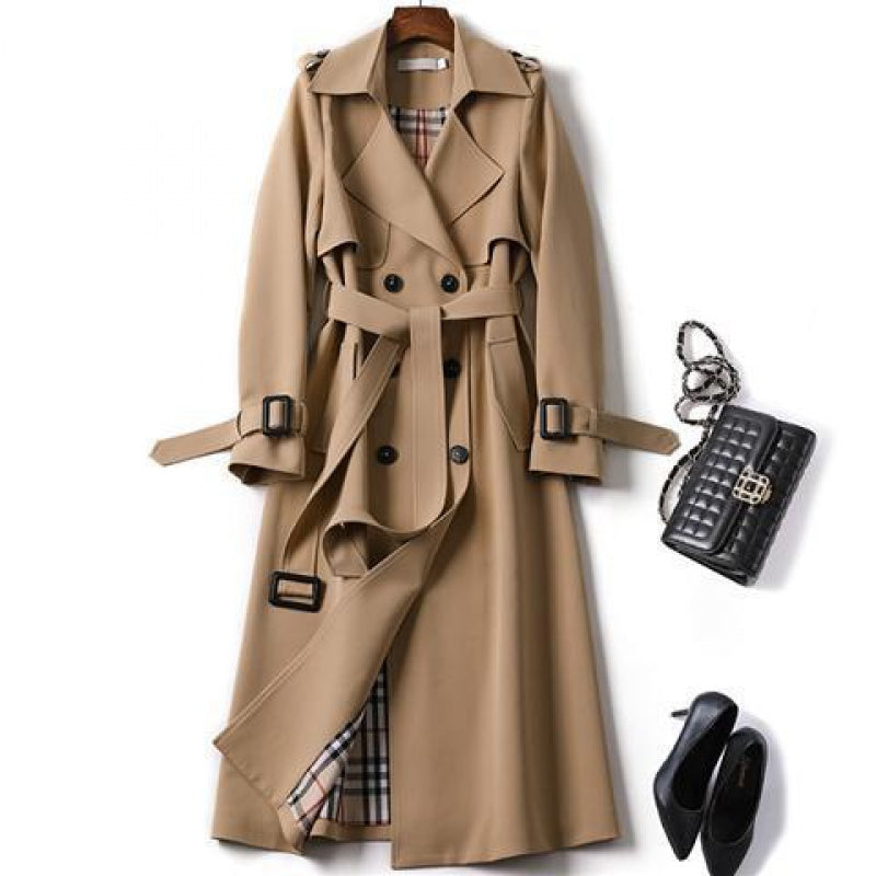 Women's Trench Coat - Long Waterproof Slim Fit Coat | Elegant Winter Outerwear