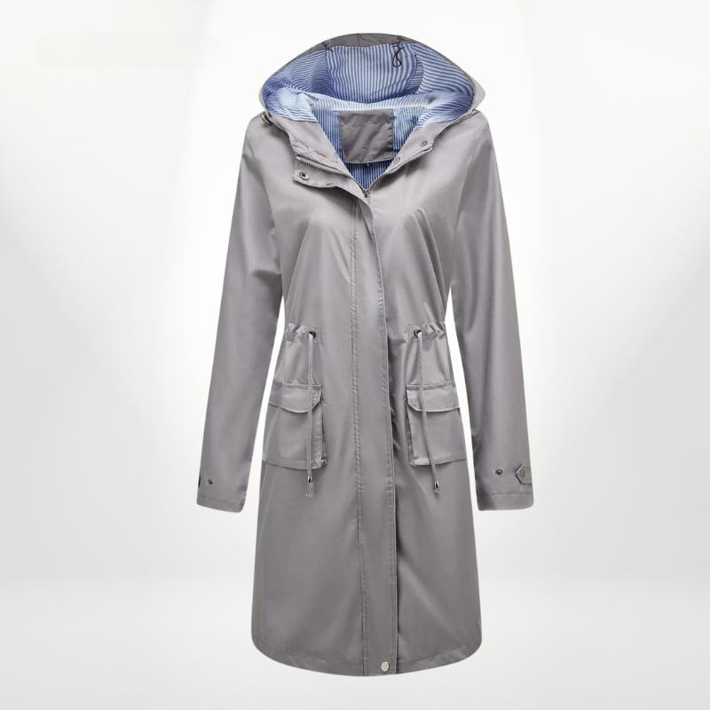 Waterproof Trenchcoat – Lightweight Women's Oversized Raincoat with Adjustable Hood