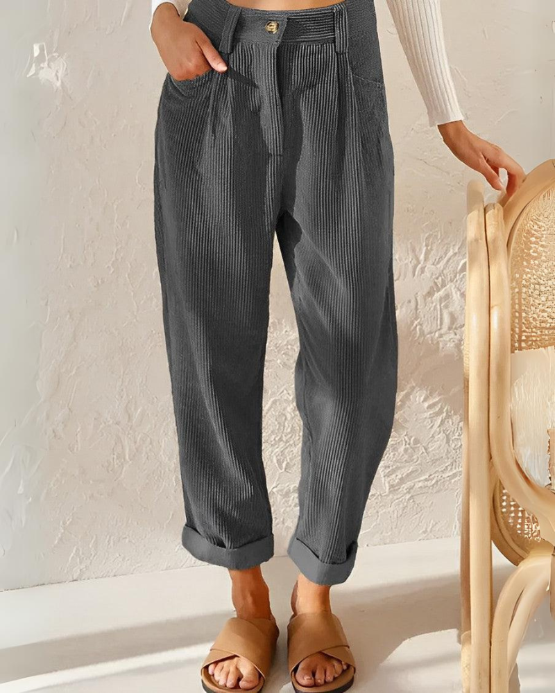 Corduroy Trousers – Stylish Tailored Women’s Pants | Soft Classic Textured Fit