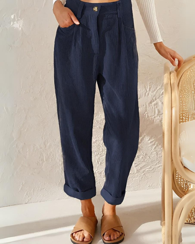Corduroy Trousers – Stylish Tailored Women’s Pants | Soft Classic Textured Fit