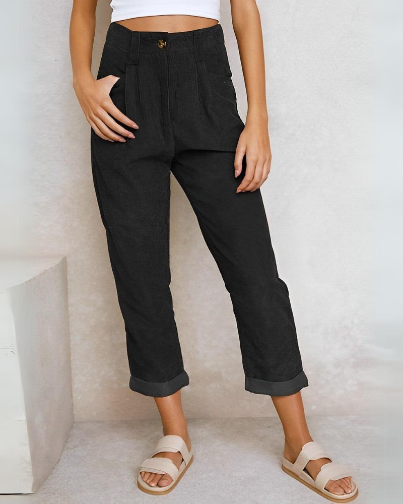 Corduroy Trousers – Stylish Tailored Women’s Pants | Soft Classic Textured Fit