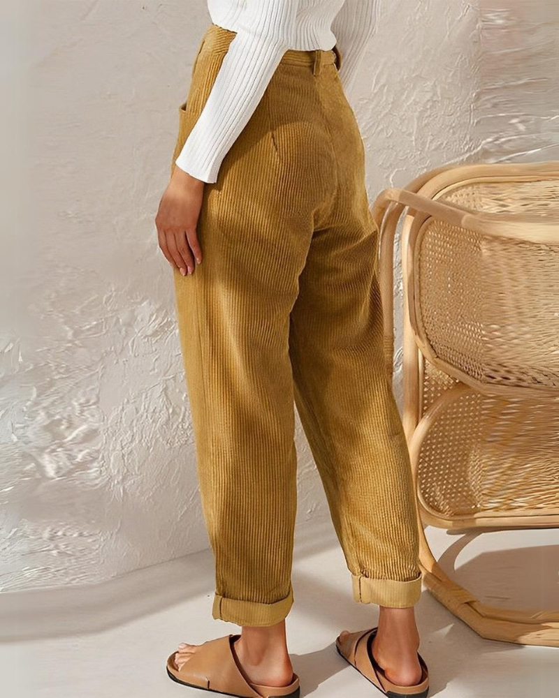 Corduroy Trousers – Stylish Tailored Women’s Pants | Soft Classic Textured Fit