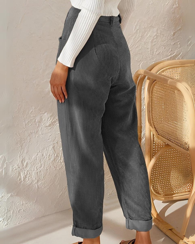 Corduroy Trousers – Stylish Tailored Women’s Pants | Soft Classic Textured Fit