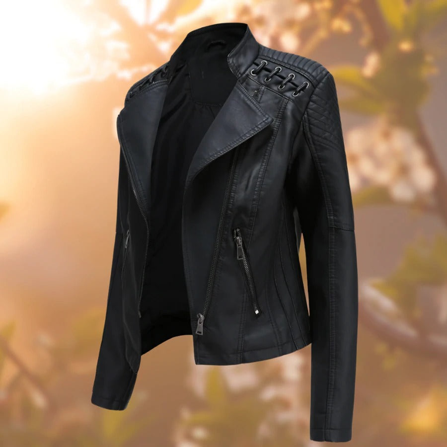 Women's Leather Jacket - Katalina Premium PU Leather Sophisticated Jacket
