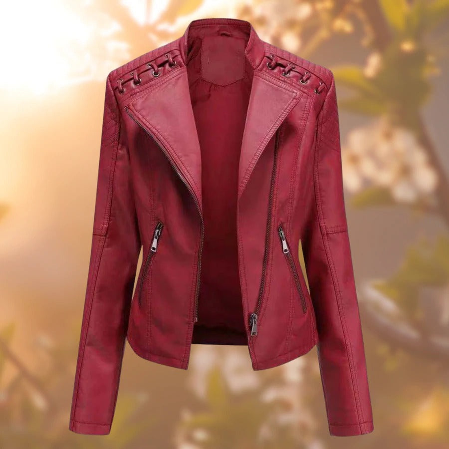 Women's Leather Jacket - Katalina Premium PU Leather Sophisticated Jacket