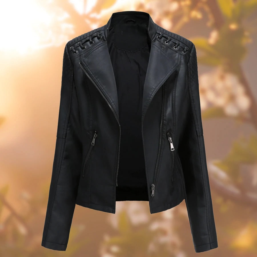Women's Leather Jacket - Katalina Premium PU Leather Sophisticated Jacket