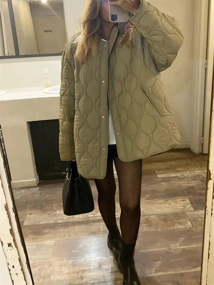 Casual Winter Jacket – Loose Fit Cozy Cold Weather Coat for Women