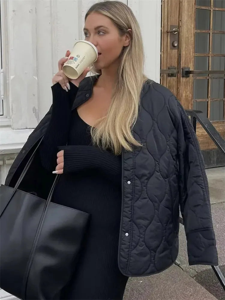 Casual Winter Jacket – Loose Fit Cozy Cold Weather Coat for Women