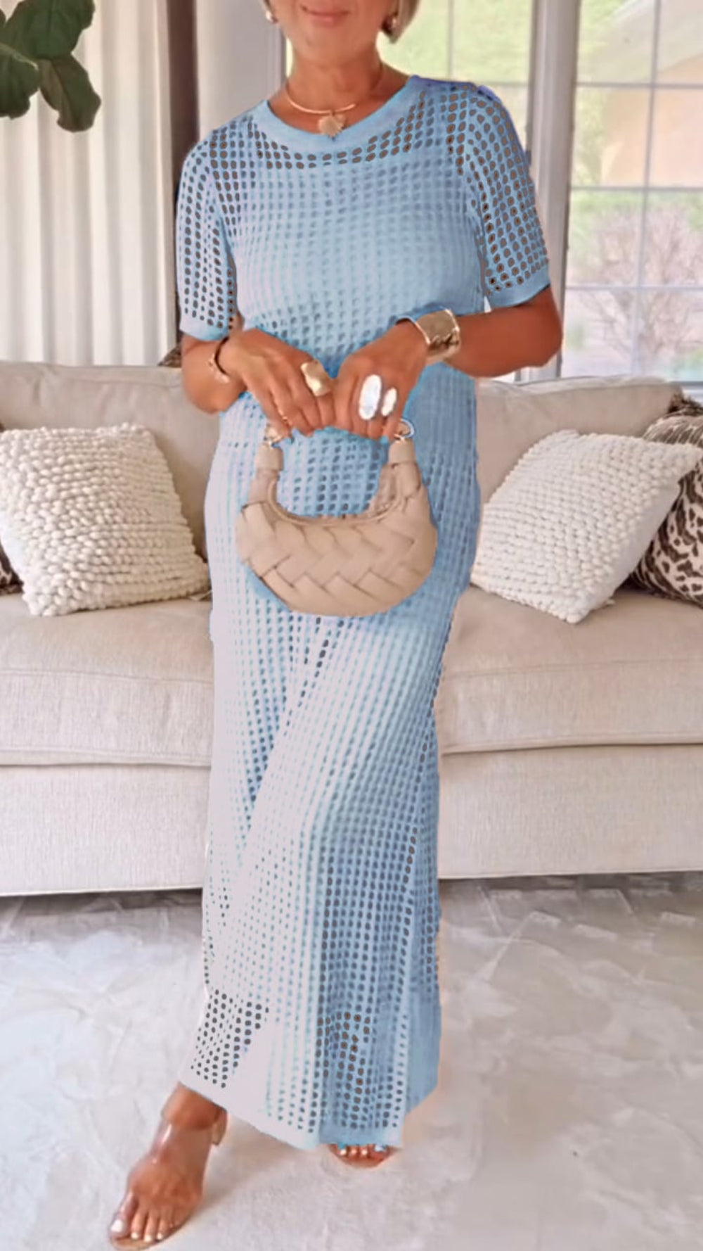 Boat Neck Dress – Elegant Two-Piece Women's Dress Set with Matching Skirt