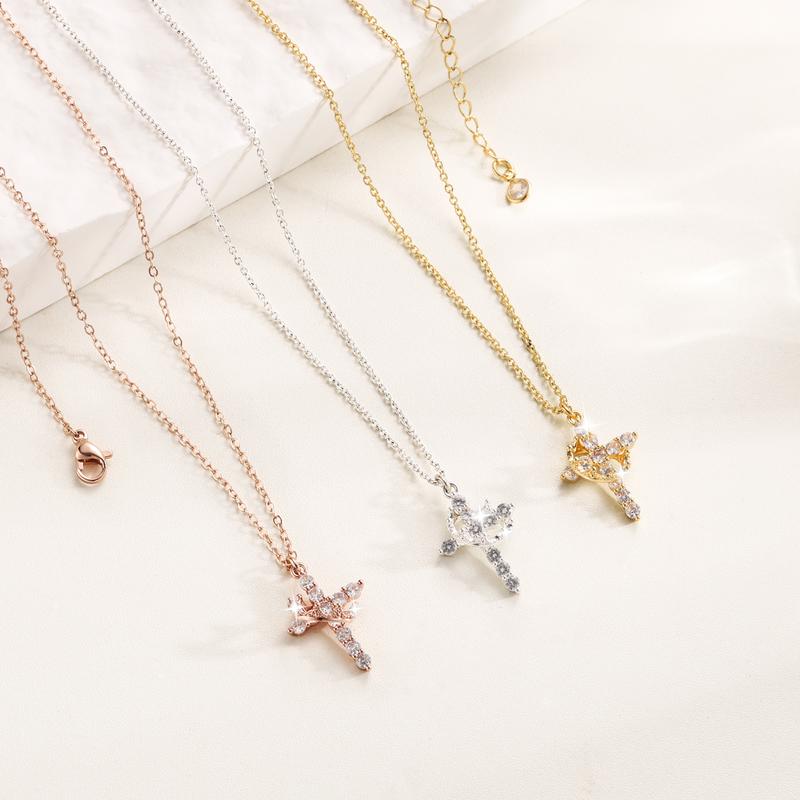 Cross Crown Necklace – Classic Pendant with Regal Crown | Elegant Faith Jewelry