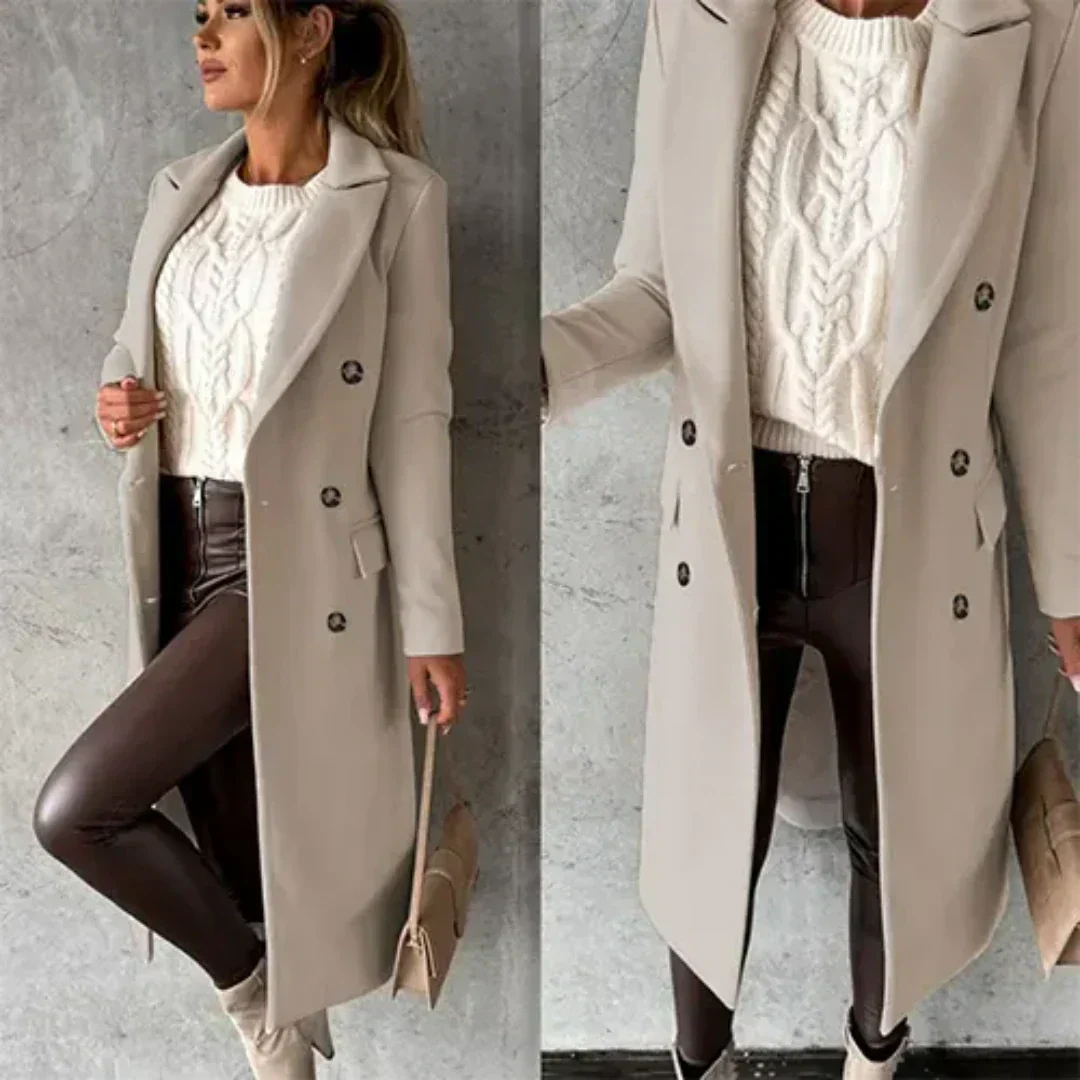 Women's Warm Trench Coat – Tildarlin Elegant Winter Coat With Thermal Insulation