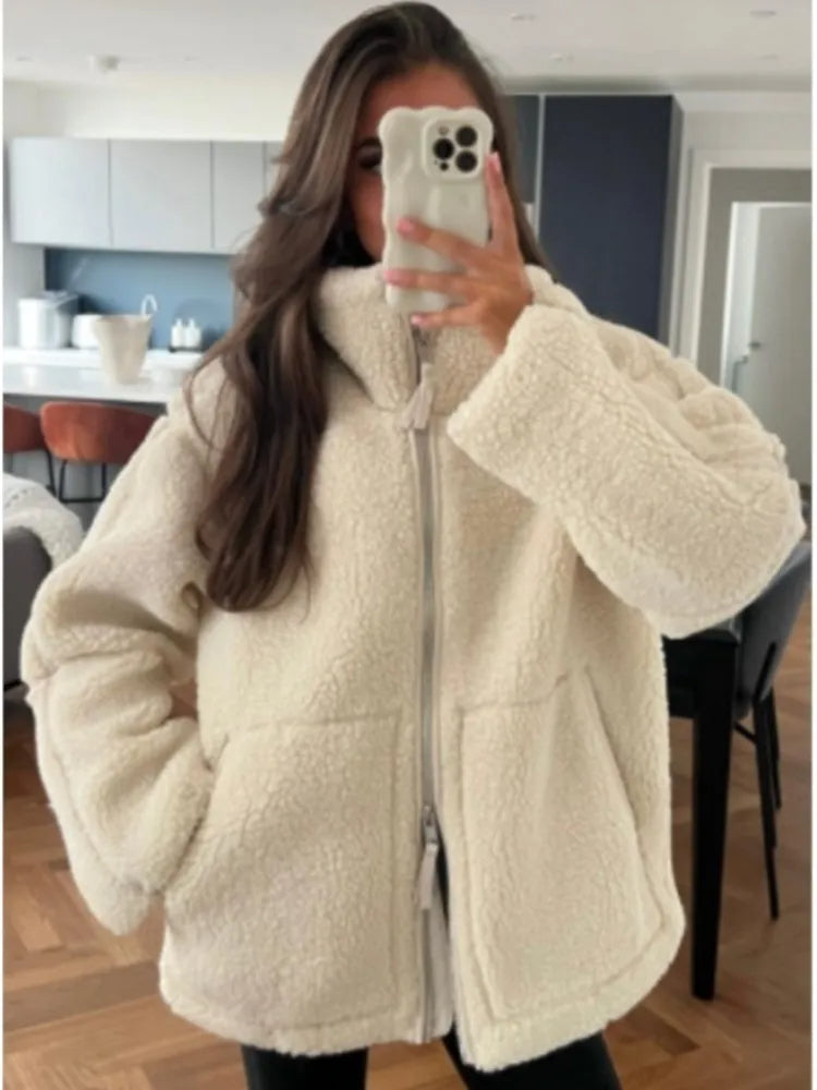Teddy Fleece Jacket – Soft Faux Fur Coat | Cozy Zipper Winter Outerwear