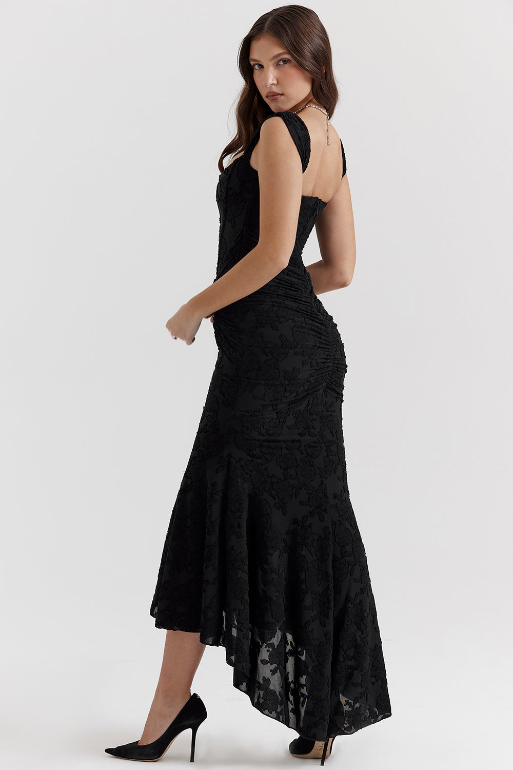 Bodycon Evening Dress - Ruched Sleeveless Cocktail Dress for Elegant Nights