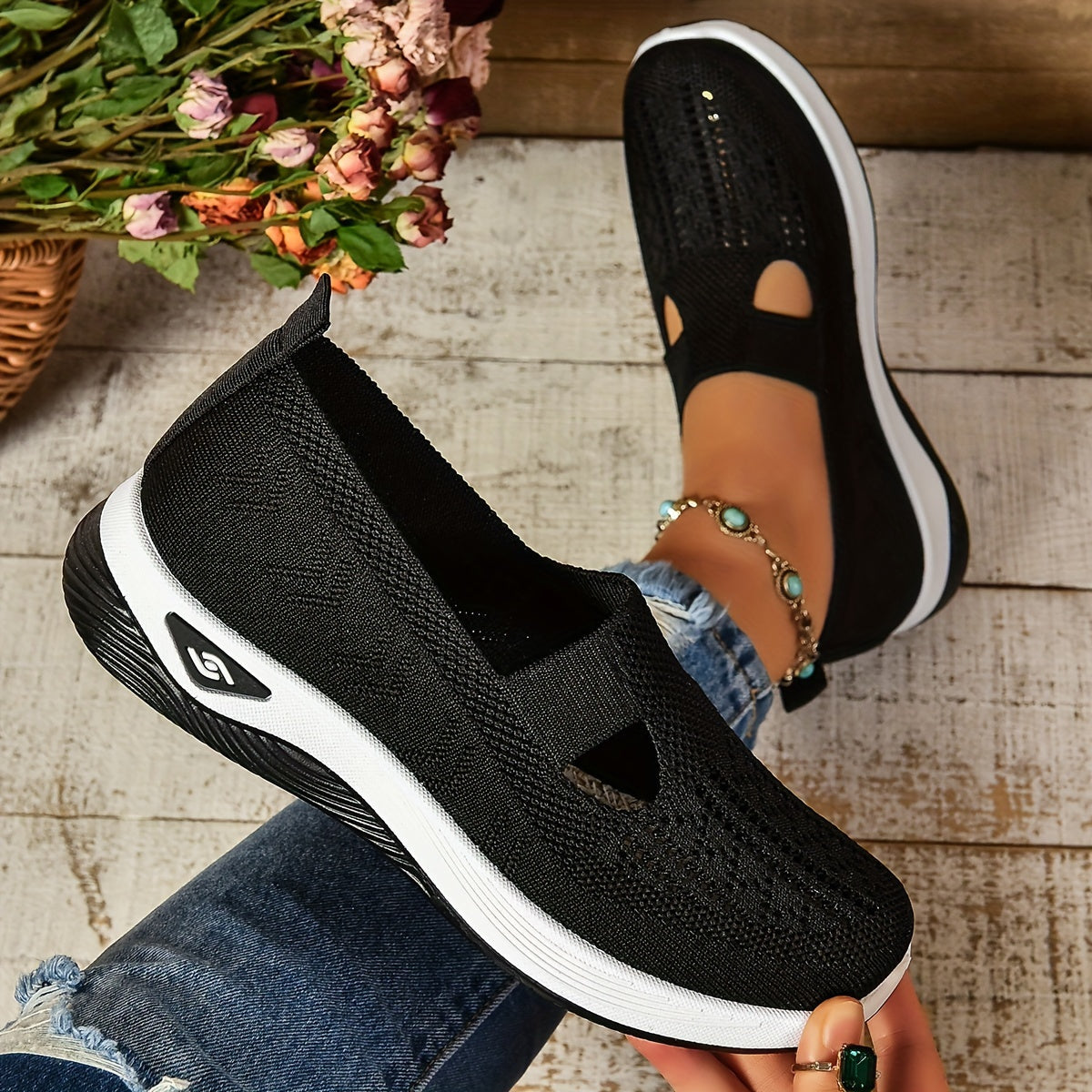 Orthopaedic Slip-On Shoes - Women's Comfortable Footwear with Arch Support & Gel Sole