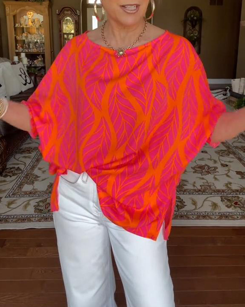 Relaxed Print Blouse – Lightweight Breathable Soft Fabric Blouse for Women