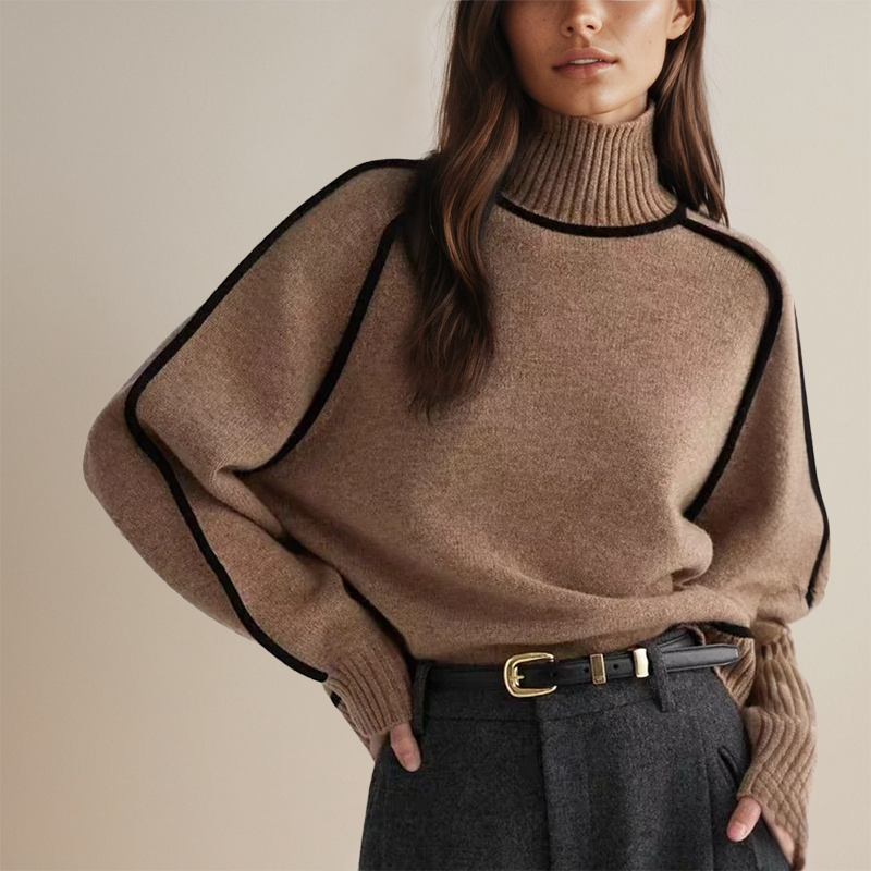 Soft Turtleneck Sweater – Cashmere-Like Cozy Knit Pullover With Ribbed Cuffs